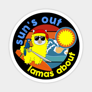 Lama on summer vacation Magnet